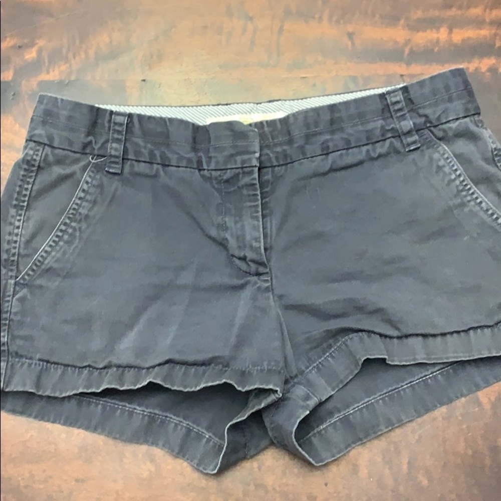 J. CREW CHINO SHORTS size 6 distressed navy